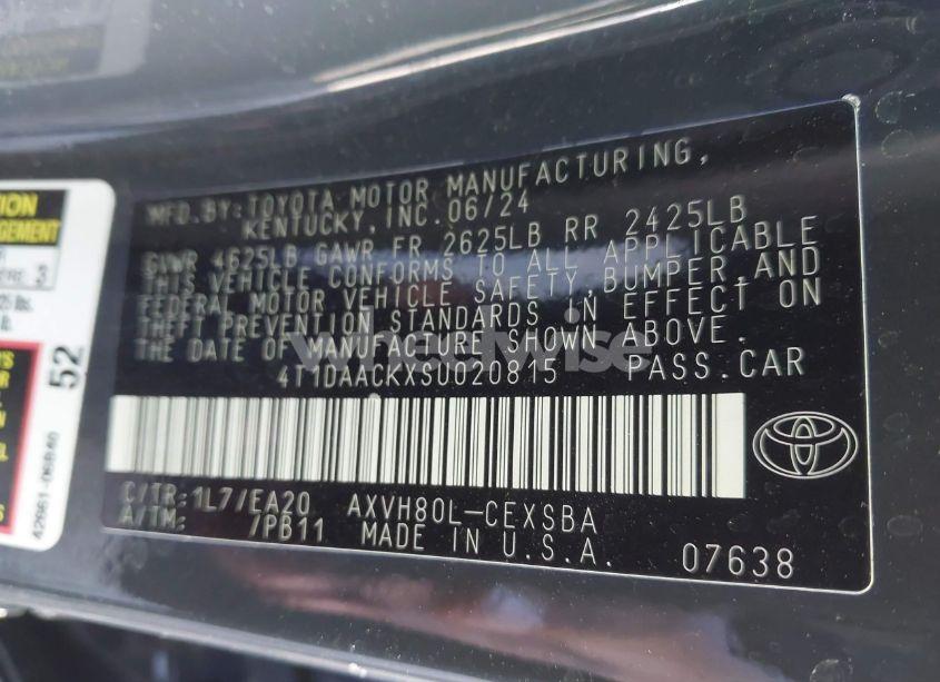 Photo 9 of 2025 Toyota Camry SE (VIN 4T1DAACKXSU020815)