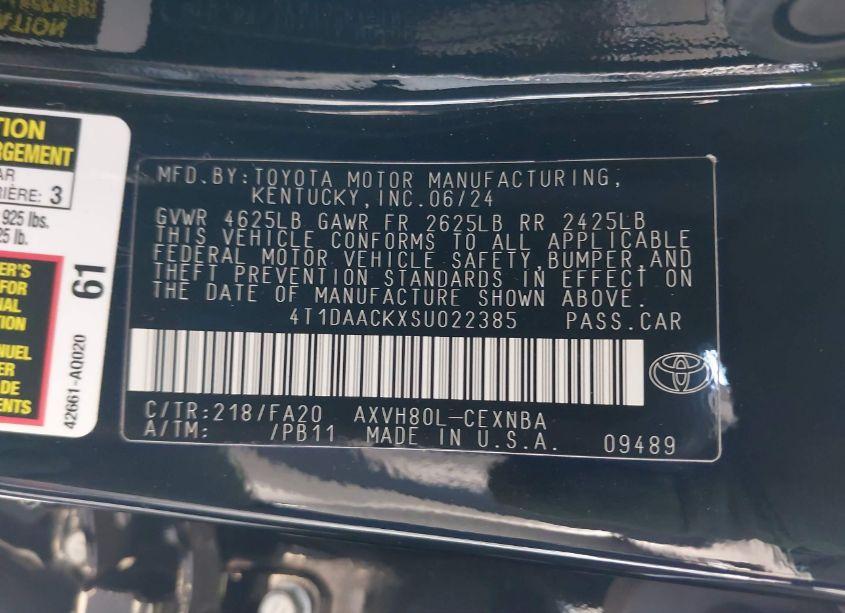 Photo 9 of 2025 Toyota Camry LE (VIN 4T1DAACKXSU022385)