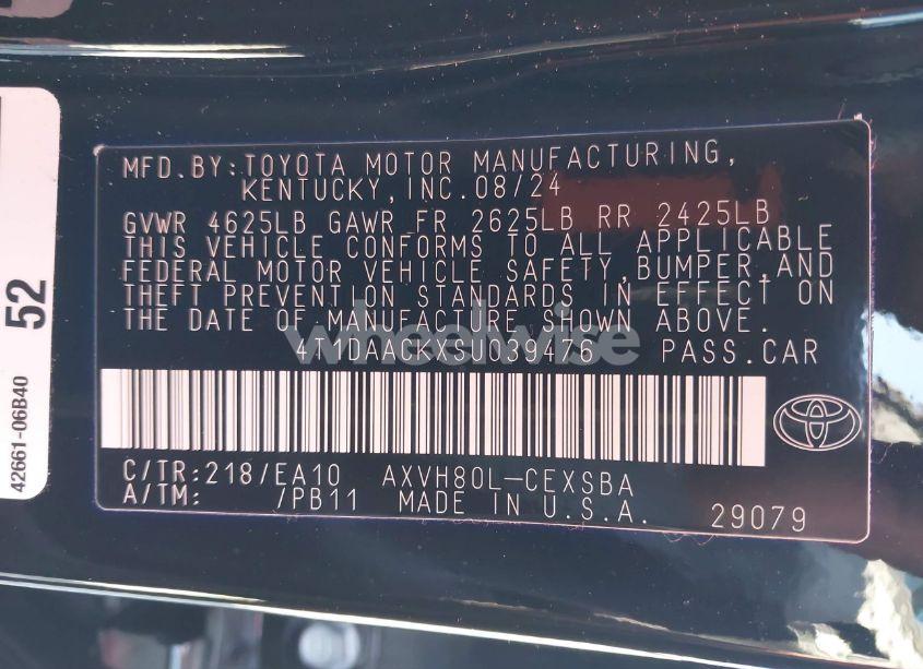 Photo 9 of 2025 Toyota Camry SE (VIN 4T1DAACKXSU039476)