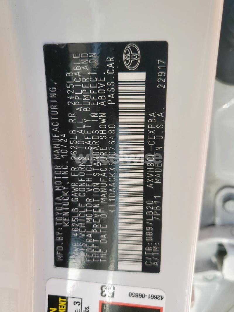 Photo 4 of 2025 TOYOTA CAMRY XSE N/A (VIN 4T1DAACKXSU076480)