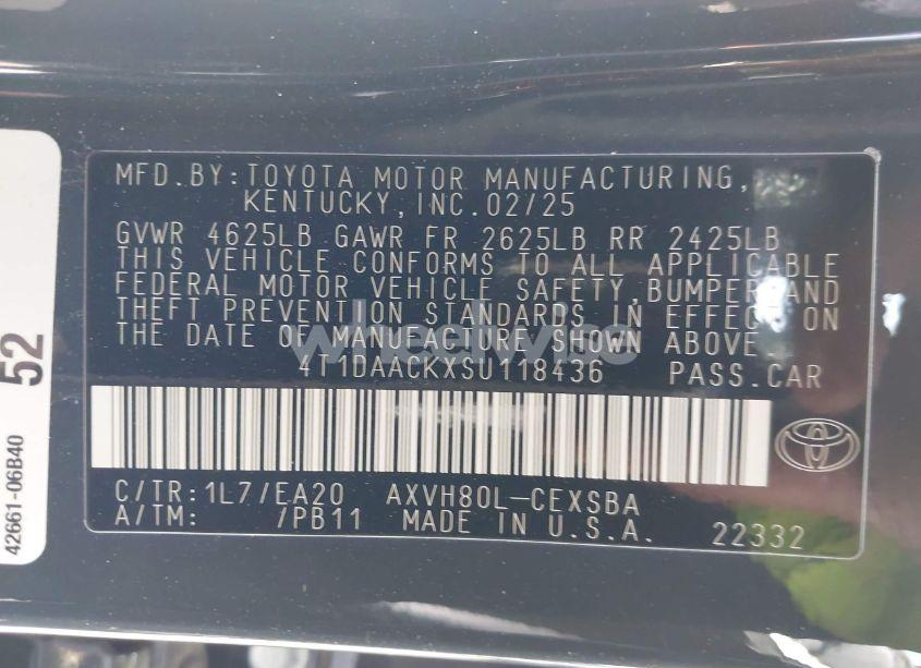 Photo 9 of 2025 Toyota Camry SE (VIN 4T1DAACKXSU118436)