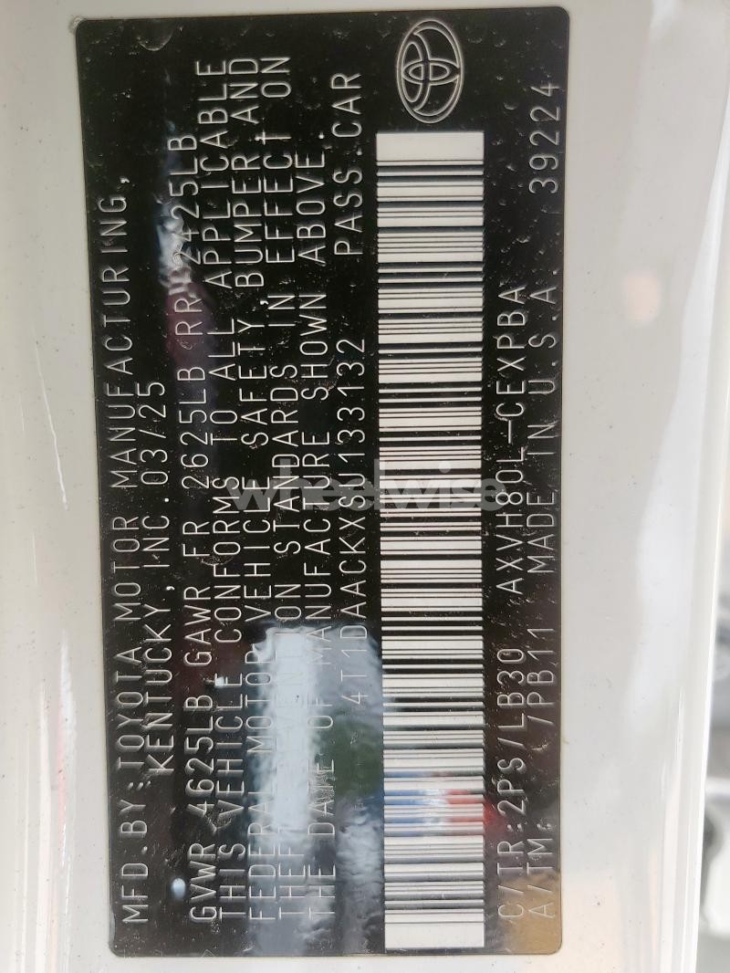 Photo 2 of 2025 TOYOTA CAMRY XSE (VIN 4T1DAACKXSU133132)