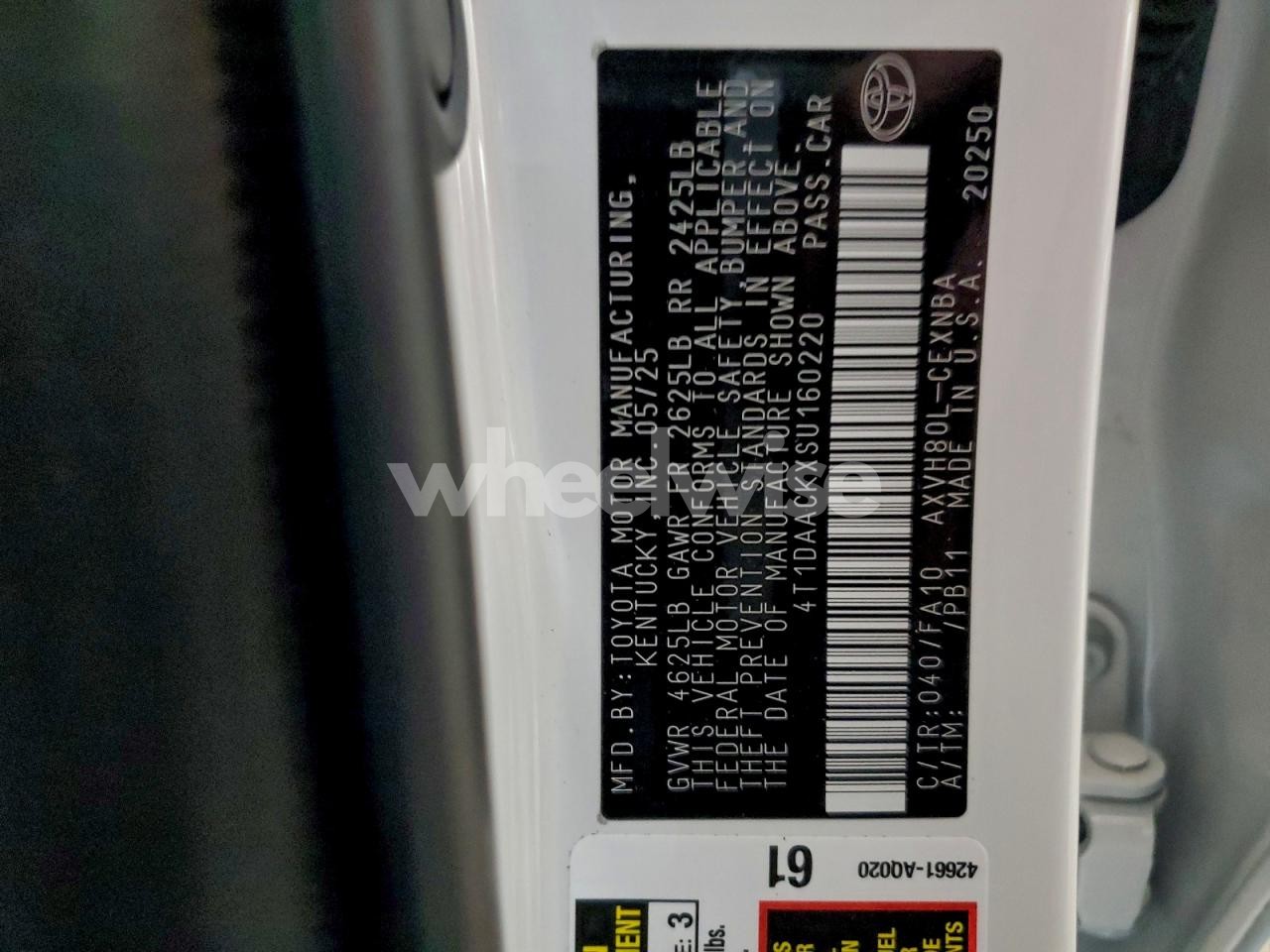 Photo 13 of 2025 TOYOTA CAMRY XSE (VIN 4T1DAACKXSU160220)