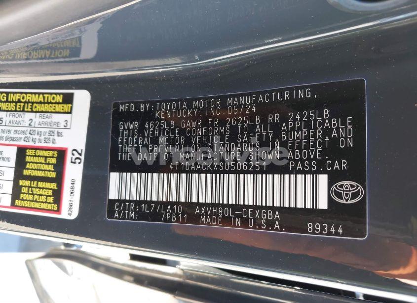 Photo 9 of 2025 Toyota Camry XLE (VIN 4T1DAACKXSU506251)