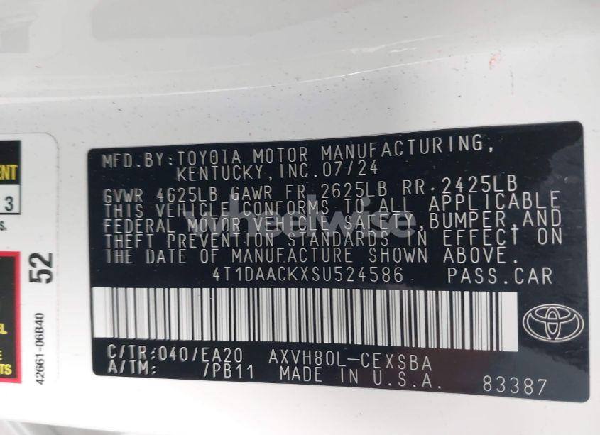 Photo 9 of 2025 Toyota Camry SE (VIN 4T1DAACKXSU524586)