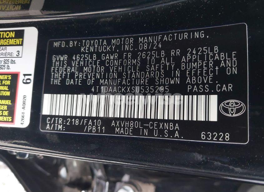 Photo 9 of 2025 Toyota Camry LE (VIN 4T1DAACKXSU535295)