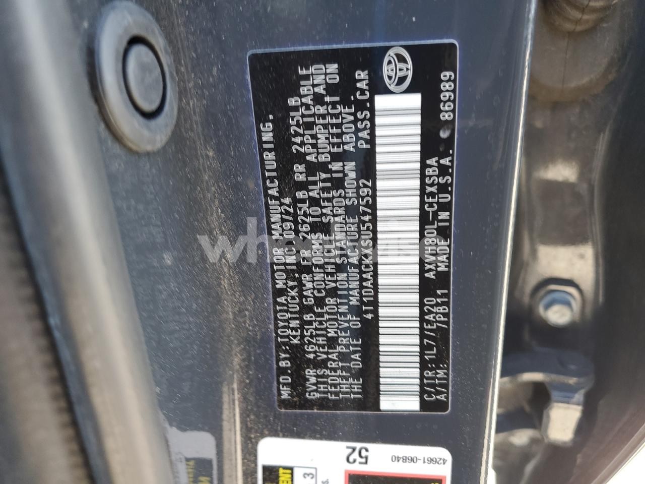 Photo 12 of 2025 TOYOTA CAMRY XSE (VIN 4T1DAACKXSU547592)
