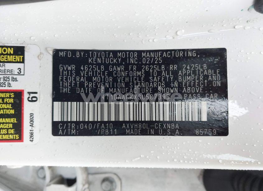 Photo 9 of 2025 Toyota Camry LE (VIN 4T1DAACKXSU587395)