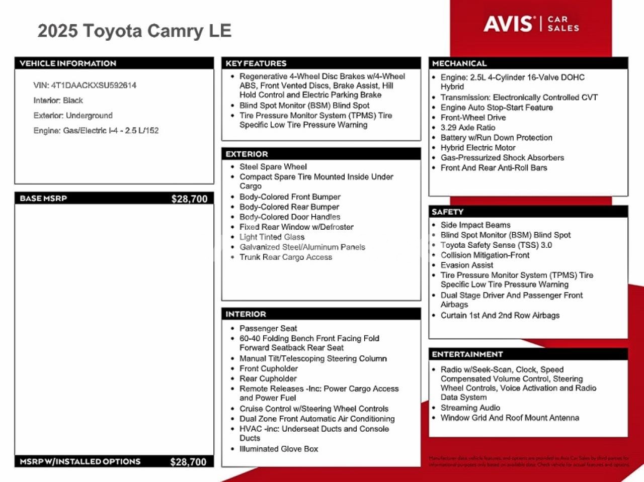 Photo 12 of 2025 TOYOTA CAMRY XSE (VIN 4T1DAACKXSU592614)
