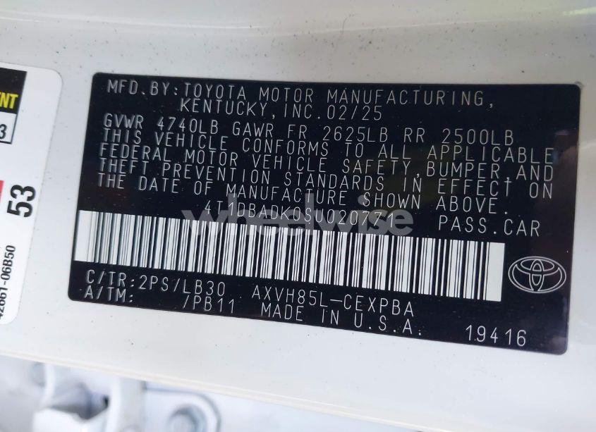 Photo 9 of 2025 Toyota Camry XSE (VIN 4T1DBADK0SU020771)