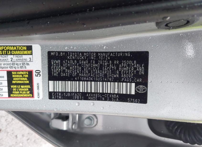 Photo 9 of 2025 Toyota Camry LE (VIN 4T1DBADK1SU514797)