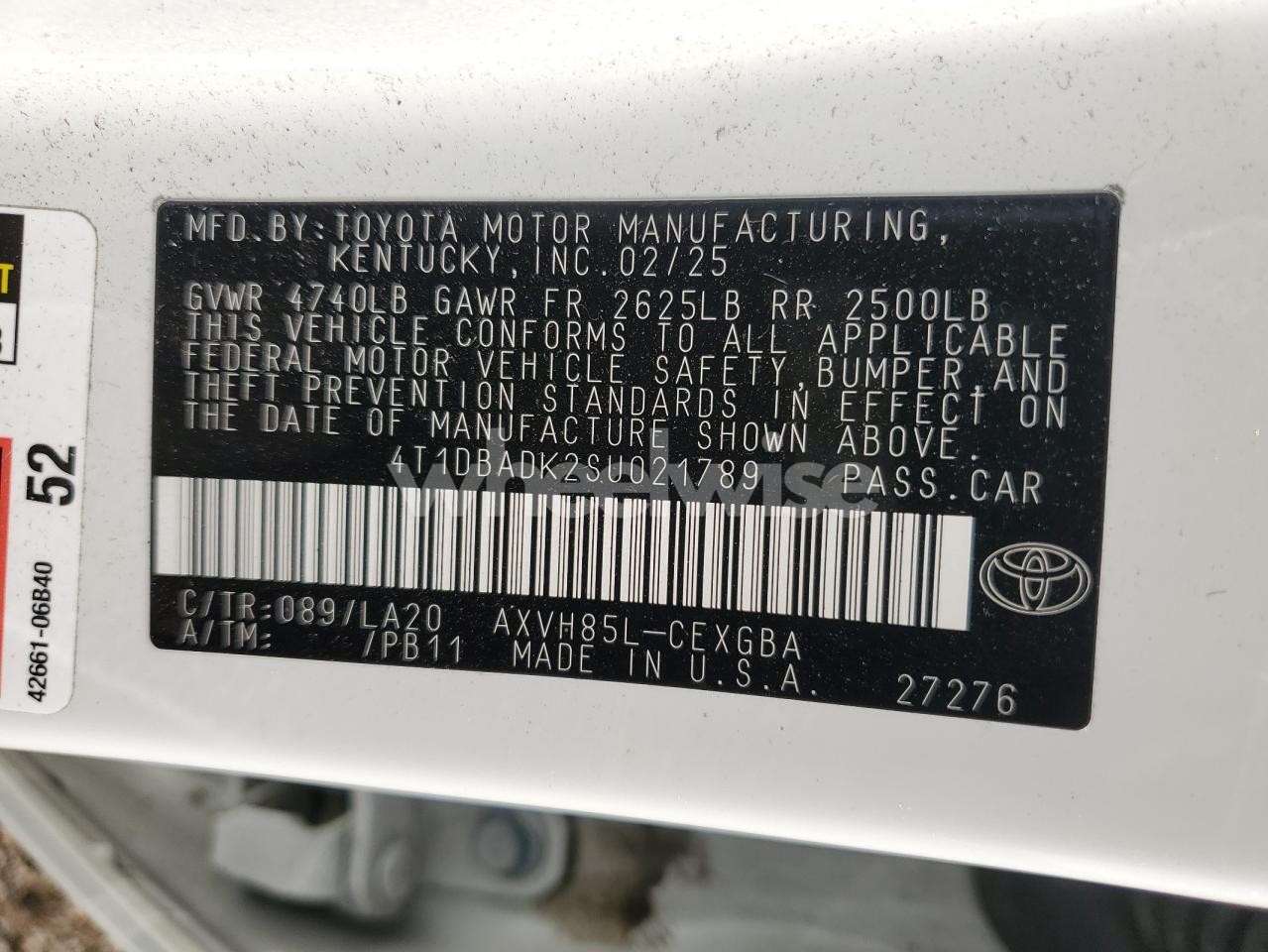 Photo 13 of 2025 TOYOTA CAMRY XSE (VIN 4T1DBADK2SU021789)