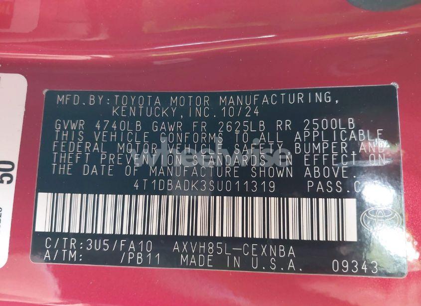 Photo 9 of 2025 Toyota Camry LE (VIN 4T1DBADK3SU011319)