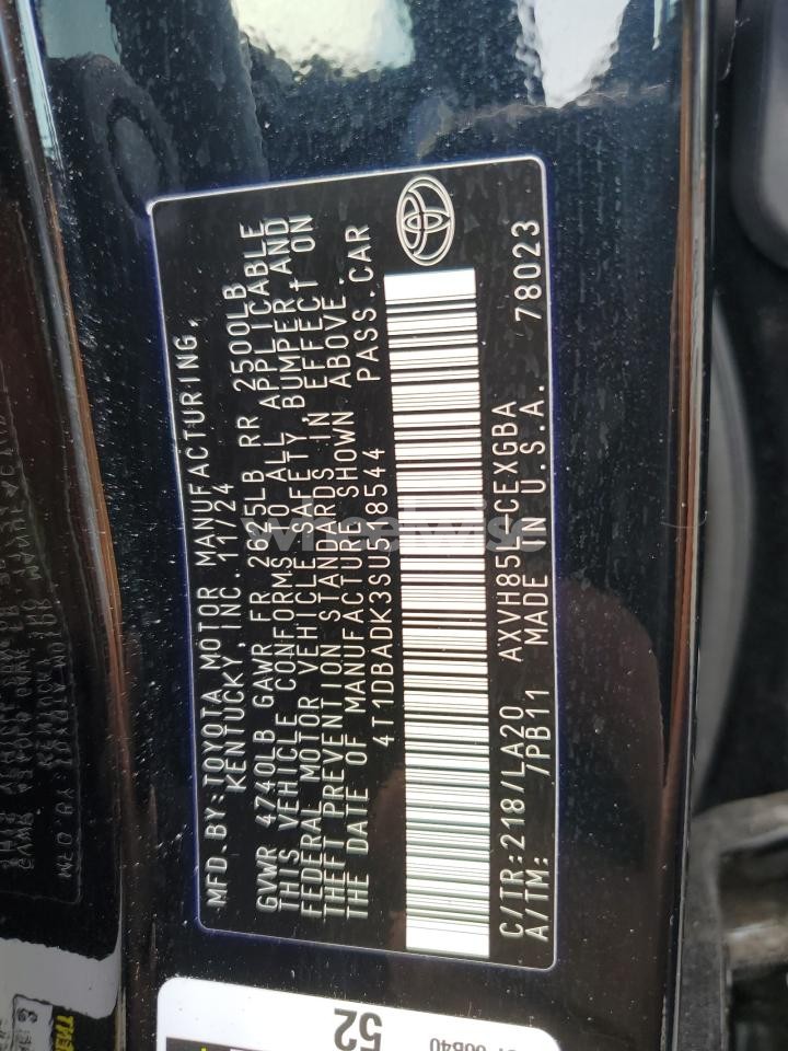 Photo 12 of 2025 TOYOTA CAMRY XSE (VIN 4T1DBADK3SU518544)