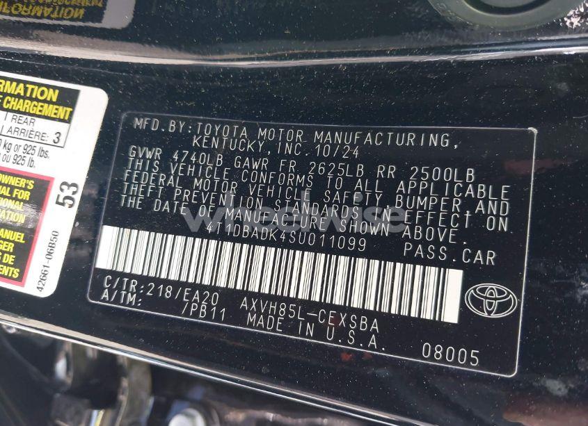 Photo 9 of 2025 Toyota Camry SE (VIN 4T1DBADK4SU011099)