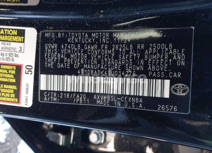 Photo 9 of 2025 Toyota Camry LE (VIN 4T1DBADK4SU014276)