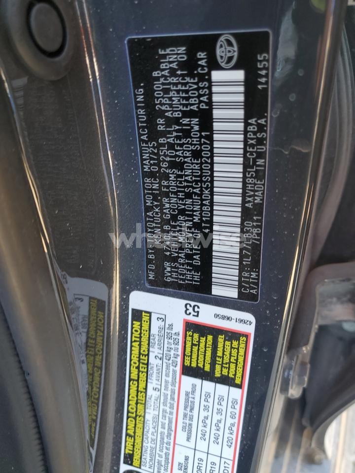 Photo 12 of 2025 TOYOTA CAMRY XSE (VIN 4T1DBADK5SU020071)