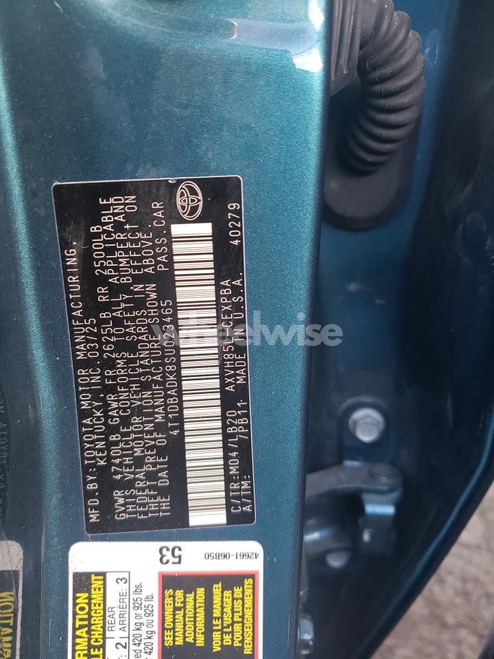 Photo 12 of 2025 TOYOTA CAMRY XSE (VIN 4T1DBADK8SU023465)