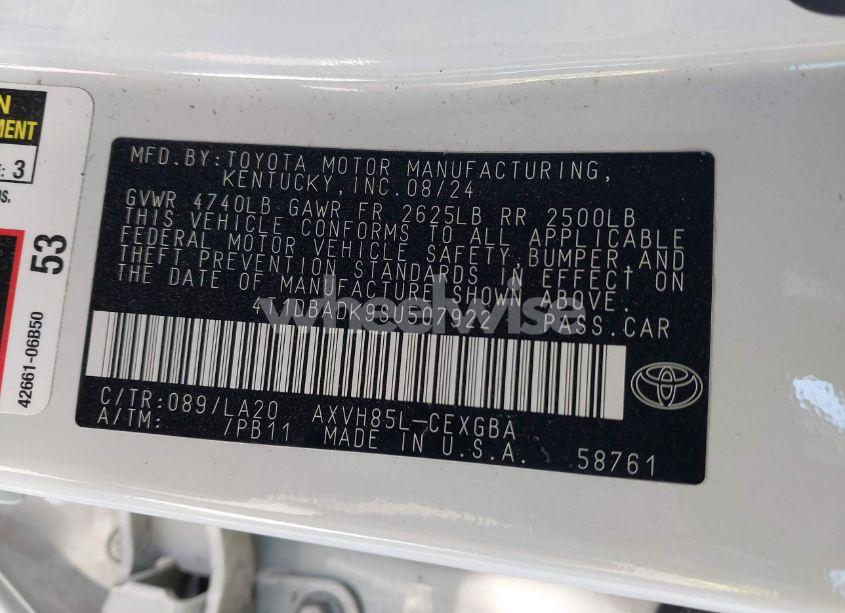 Photo 9 of 2025 Toyota Camry XLE (VIN 4T1DBADK9SU507922)