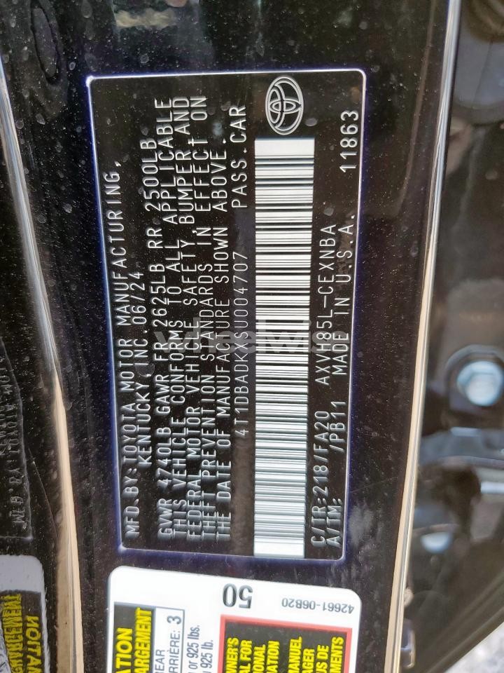 Photo 12 of 2025 TOYOTA CAMRY XSE (VIN 4T1DBADKXSU004707)