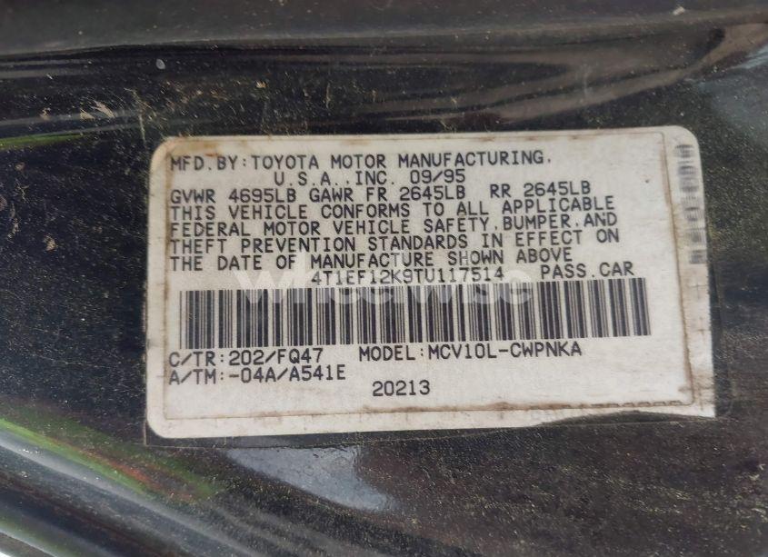 Photo 9 of 1996 Toyota Camry LE (VIN 4T1EF12K9TU117514)