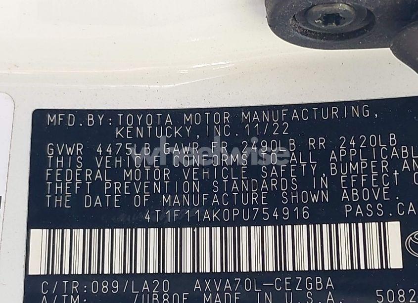 Photo 9 of 2023 Toyota Camry XLE (VIN 4T1F11AK0PU754916)
