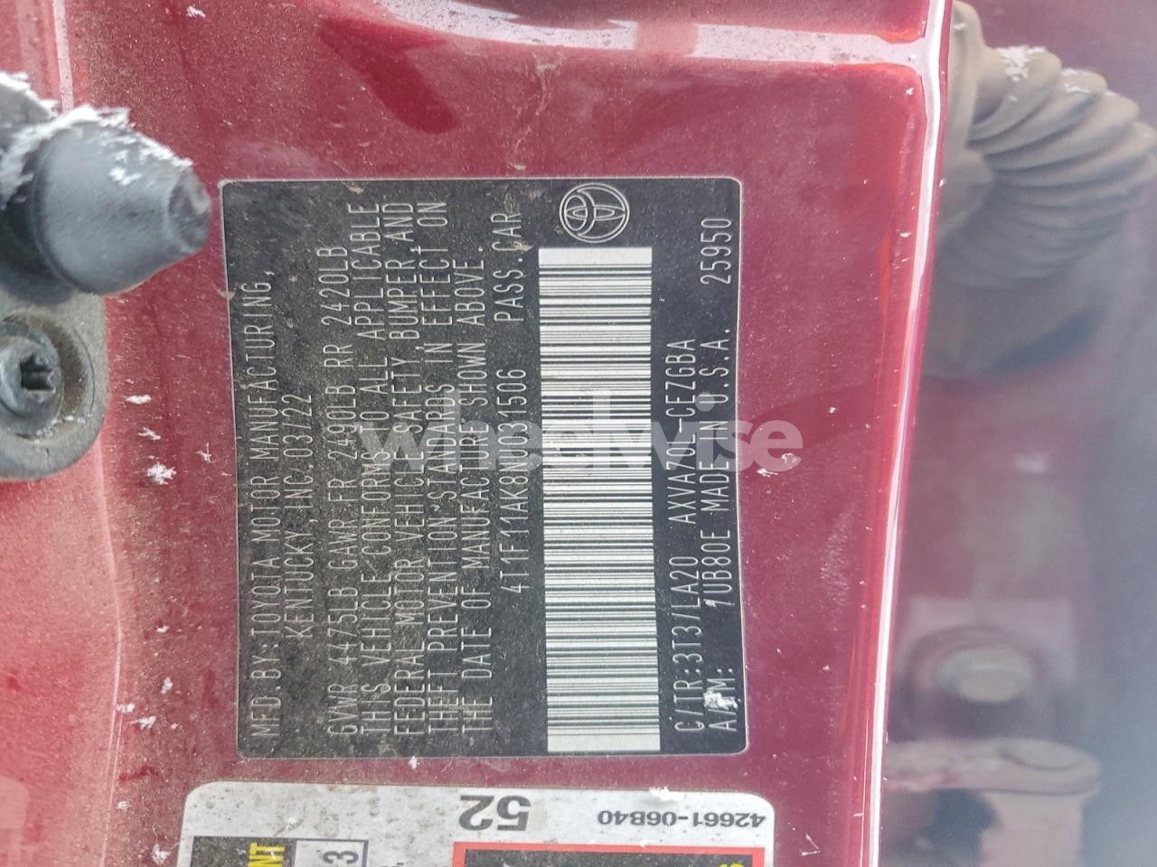 Photo 12 of 2022 TOYOTA CAMRY XLE (VIN 4T1F11AK8NU031506)