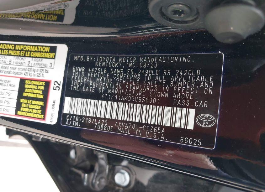 Photo 9 of 2024 Toyota Camry XLE (VIN 4T1F11AK9RU856301)