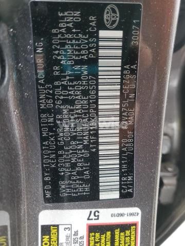 Photo 4 of 2023 TOYOTA CAMRY XLE (VIN 4T1F11BK0PU106507)