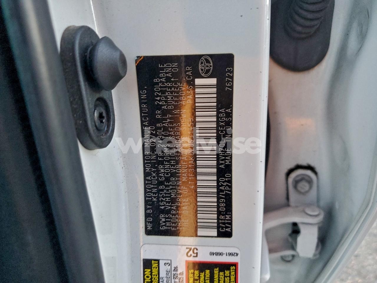 Photo 13 of 2020 TOYOTA CAMRY XLE (VIN 4T1F31AK6LU531459)