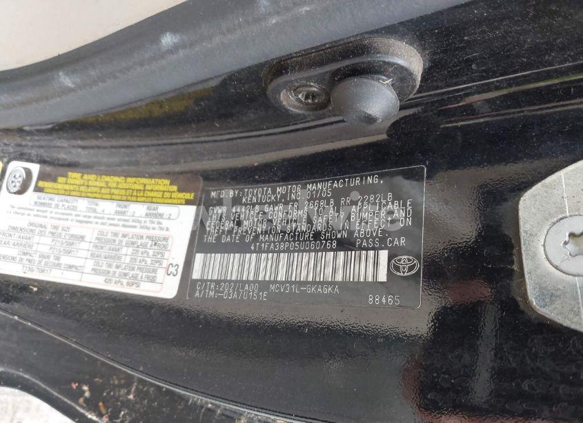 Photo 9 of 2005 Toyota Camry SOLARA SLE (VIN 4T1FA38P05U060768)