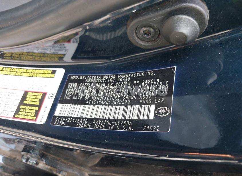 Photo 9 of 2020 Toyota Camry SE (VIN 4T1G11AK0LU873578)