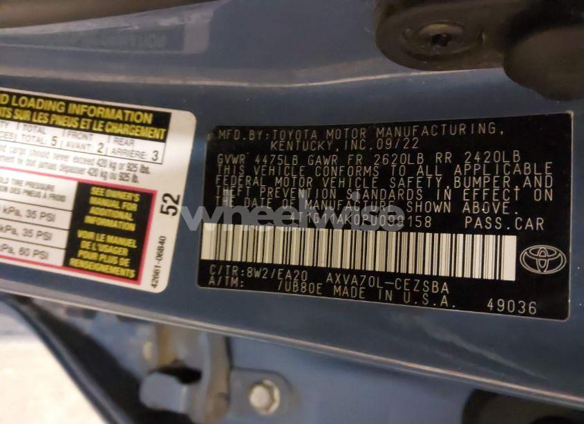 Photo 9 of 2023 Toyota Camry SE (VIN 4T1G11AK0PU099158)