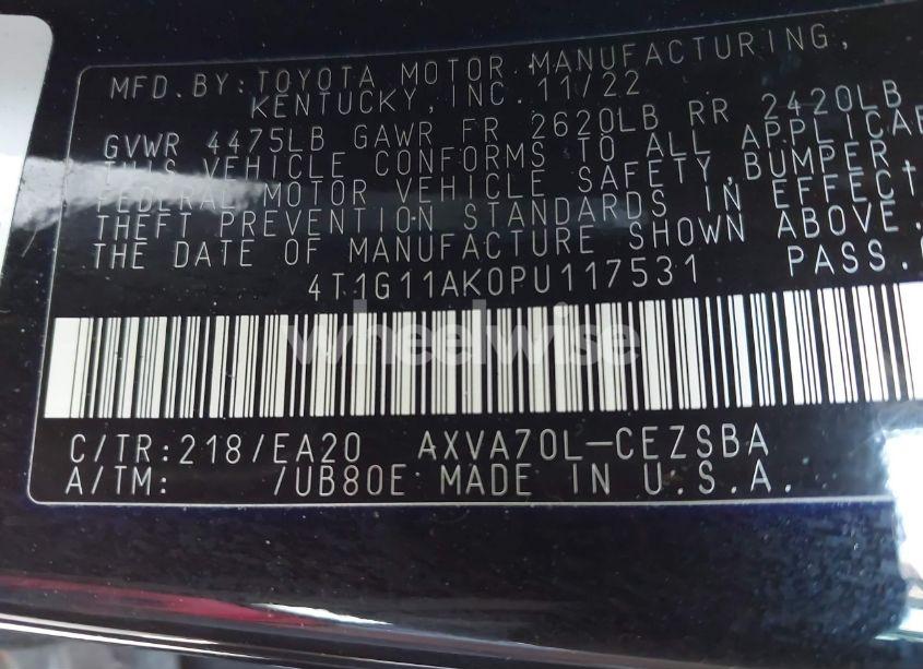 Photo 9 of 2023 Toyota Camry SE (VIN 4T1G11AK0PU117531)