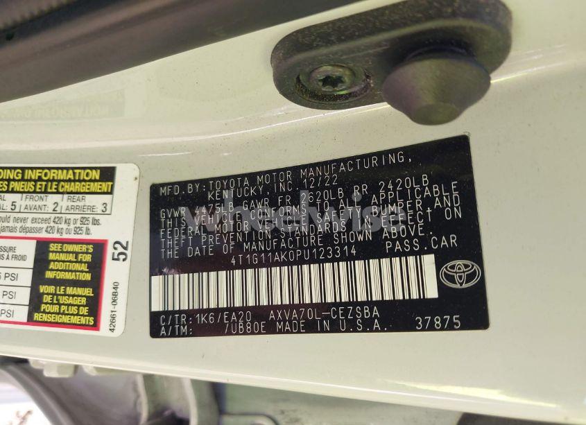 Photo 9 of 2023 Toyota Camry SE (VIN 4T1G11AK0PU123314)