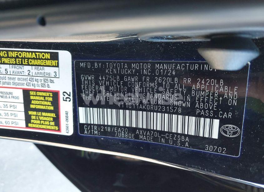 Photo 9 of 2024 Toyota Camry SE (VIN 4T1G11AK0RU231578)