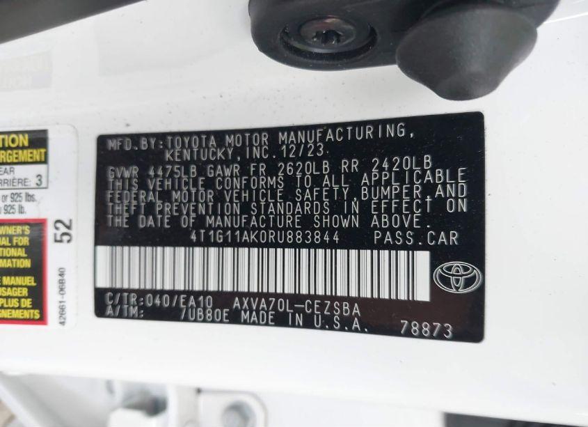 Photo 9 of 2024 Toyota Camry SE (VIN 4T1G11AK0RU883844)