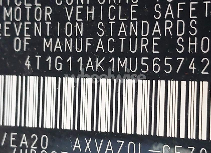 Photo 9 of 2021 Toyota Camry SE (VIN 4T1G11AK1MU565742)