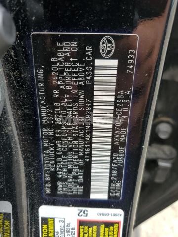 Photo 8 of 2021 TOYOTA CAMRY SE (VIN 4T1G11AK1MU593847)