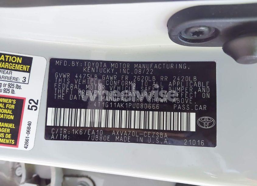 Photo 9 of 2023 Toyota Camry SE (VIN 4T1G11AK1PU080666)