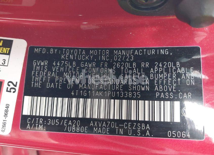 Photo 9 of 2023 Toyota Camry SE (VIN 4T1G11AK1PU133835)