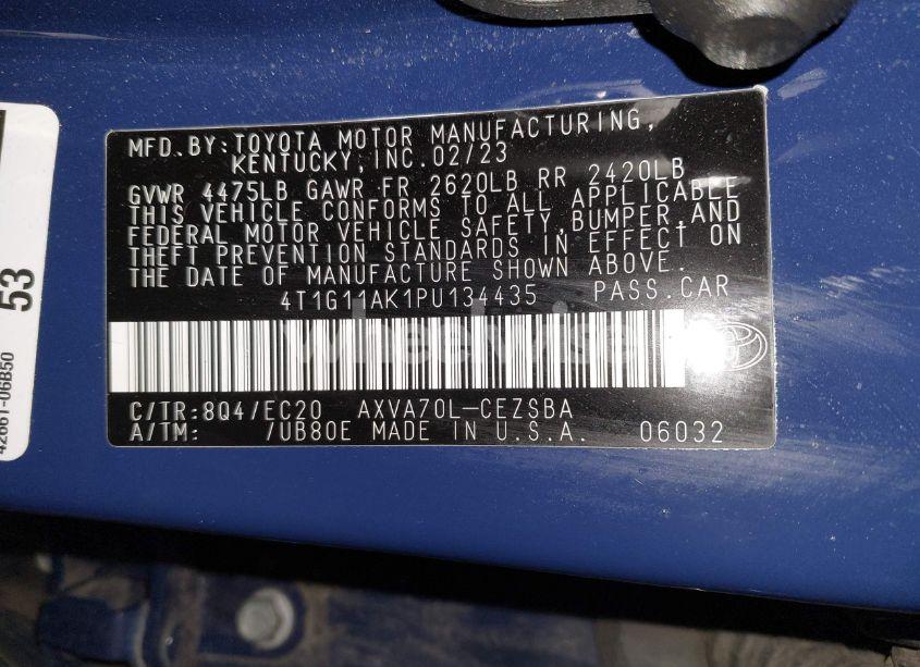 Photo 9 of 2023 Toyota Camry SE NIGHTSHADE EDITION (VIN 4T1G11AK1PU134435)