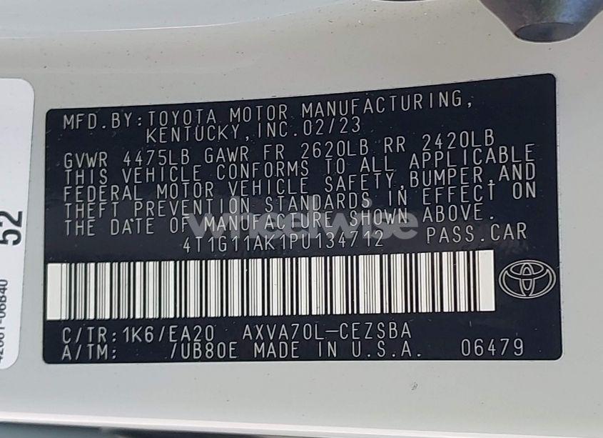 Photo 9 of 2023 Toyota Camry SE (VIN 4T1G11AK1PU134712)
