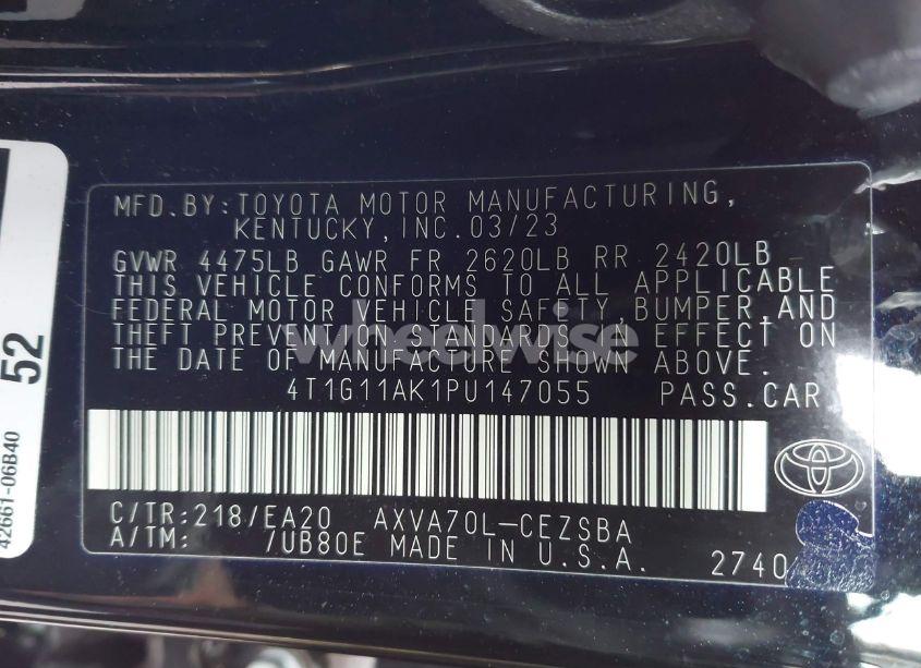 Photo 9 of 2023 Toyota Camry SE (VIN 4T1G11AK1PU147055)