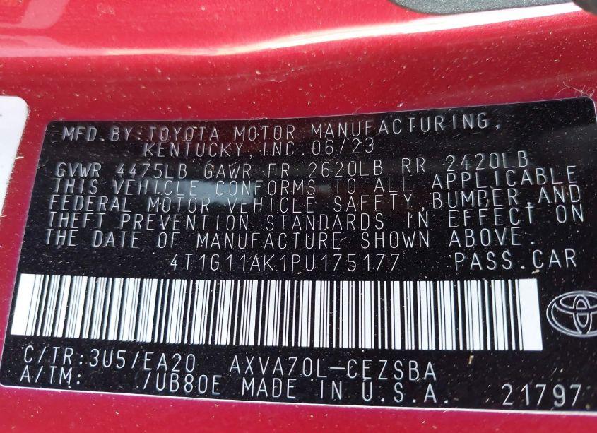 Photo 9 of 2023 Toyota Camry SE (VIN 4T1G11AK1PU175177)