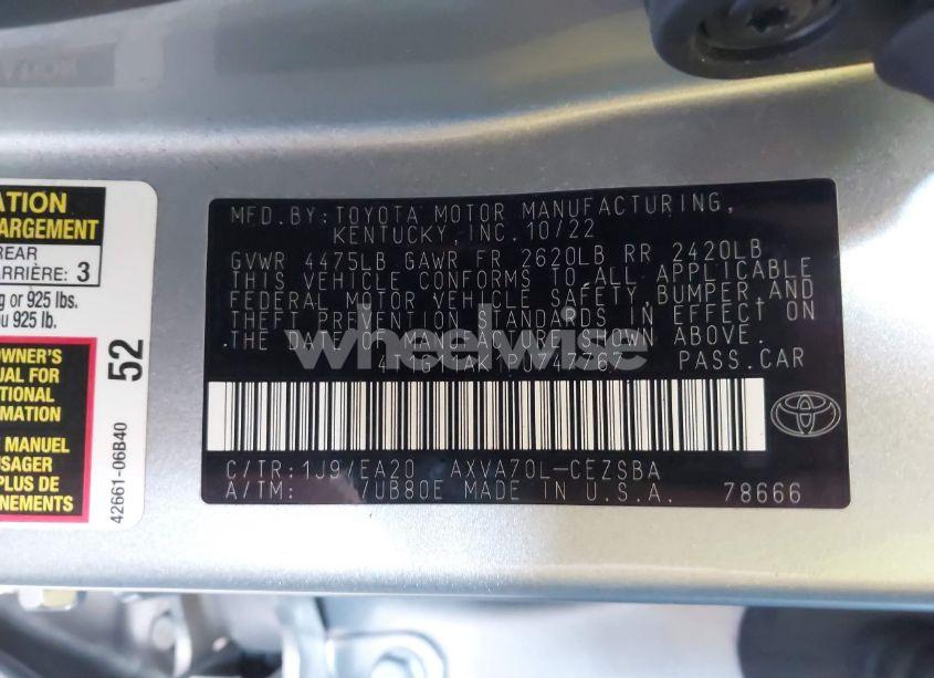 Photo 9 of 2023 Toyota Camry SE (VIN 4T1G11AK1PU747767)