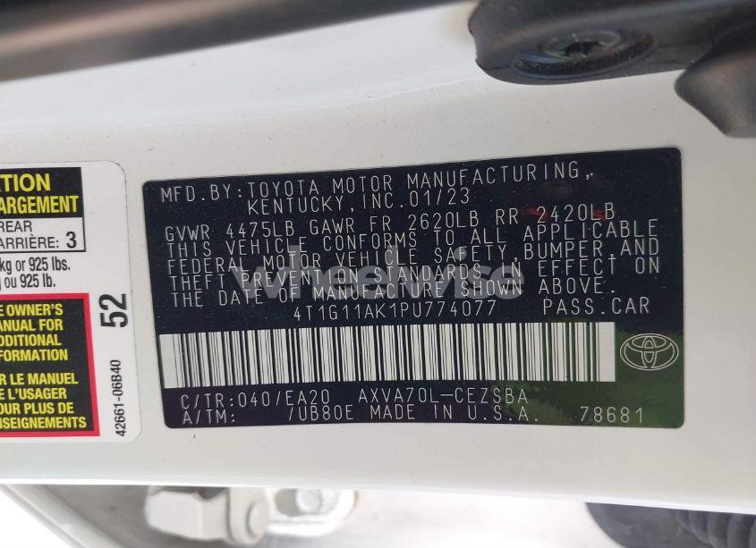 Photo 9 of 2023 Toyota Camry SE (VIN 4T1G11AK1PU774077)