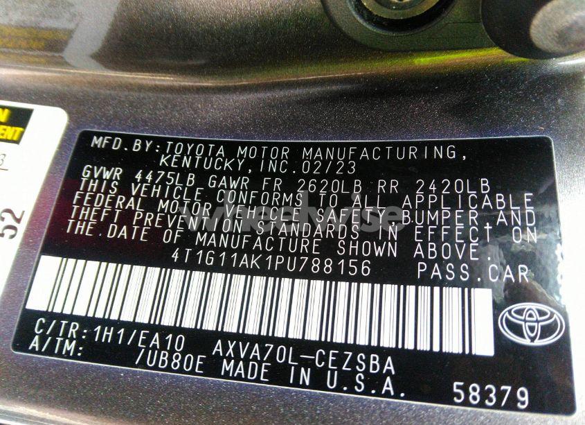 Photo 9 of 2023 Toyota Camry SE (VIN 4T1G11AK1PU788156)