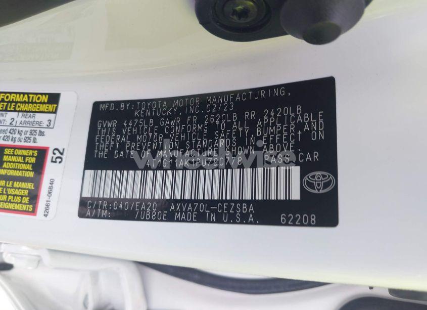 Photo 9 of 2023 Toyota Camry SE (VIN 4T1G11AK1PU790778)