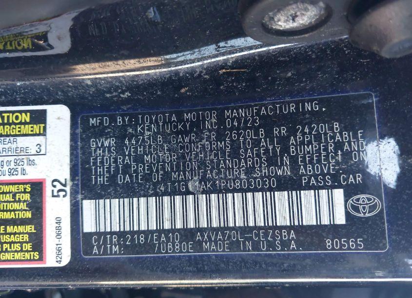 Photo 9 of 2023 Toyota Camry SE (VIN 4T1G11AK1PU803030)